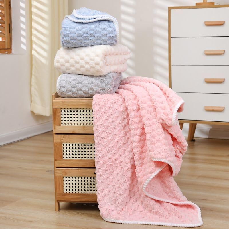 商品图片 5 | B0G24DJKSD | Soft & Absorbent Bath Towels for Bathroom, Large 55x27.5 Inch Cloud Velvet Border Bath Towel, Ideal for Home Use