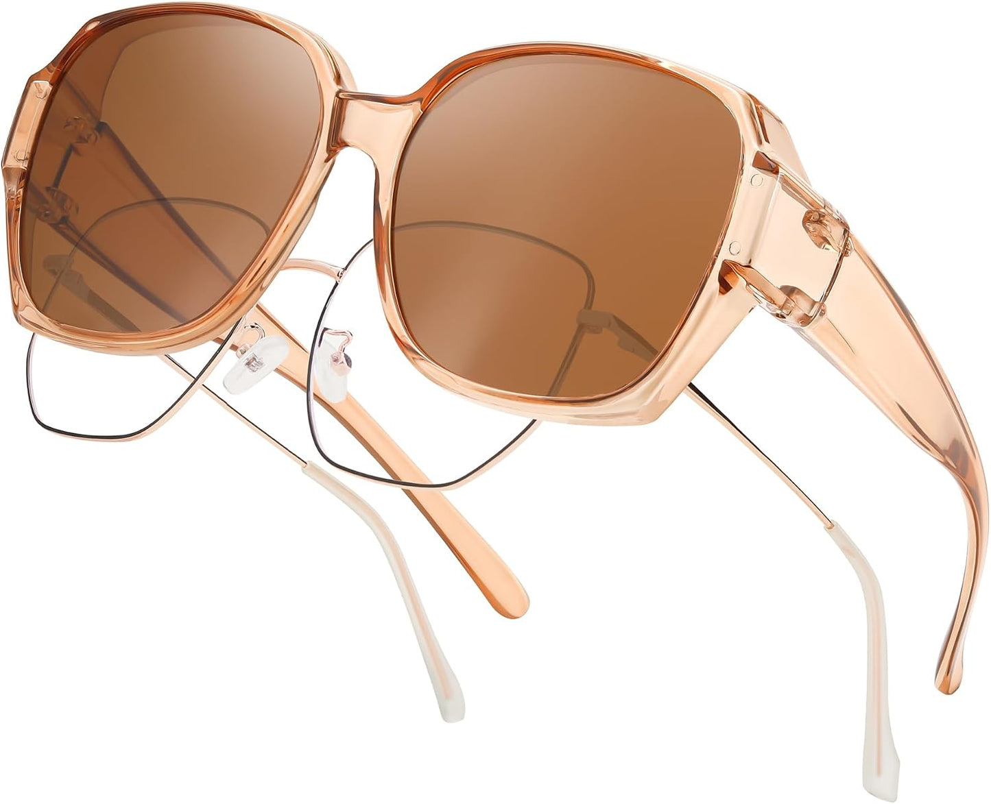 商品图片 24 | B0CPJ88KXS | FEISEDY Fit Over Glasses Sunglasses Polarized for Women Sunglasses Over Prescription Glasses Oversized UV Protection B1114