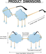 ÉÌƷͼƬ 6 | B09K7C4FB7 | FEISEDY Retro Dripping Cloud Shaped Tassel Sunglasses Rimless Women Funny Party Disco Eyewear B2834