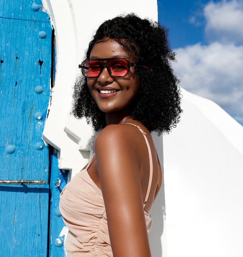 商品图片 21 | B09YTJ4FQZ | FEISEDY Vintage Square 70s Flat Aviator Sunglasses Women Men Classic Retro Stylish Frame UV400 Sunglasses B2622
