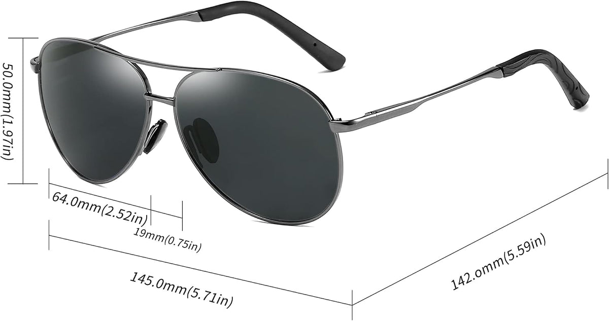 ÉÌƷͼƬ 4 | B09T6JMXGQ | FEISEDY Polarized Aviator Sunglasses for Men Women Classic Pilot Sun Glasses with Spring Hinge B2294