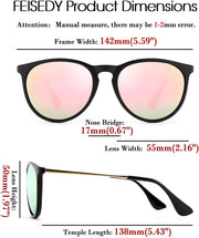 ÉÌƷͼƬ 12 | B0836LJXDK | FEISEDY Polarized Sunglasses Women Men Vintage Round Classic Mirrored Sun Glasses B2571