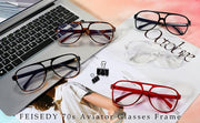 ÉÌƷͼƬ 28 | B09WZY6VWN | FEISEDY 70s Aviator Glasses Frame Blue Light Blocking Glasses Oversized Square Computer Glasses Women Men B2888