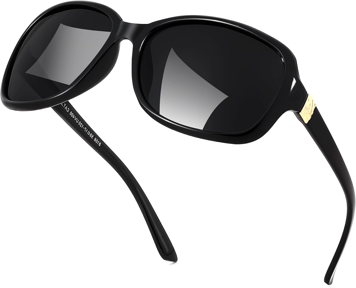 Black Frame & Grey Lens / 58 Millimeters | B0FZKHHLY4 | FEISEDY Polarized Sunglasses for Women Classic Vintage UV400 Shade | Trendy Square Wraparound Ladies Sun Glasses B0309