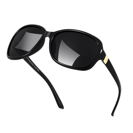 FEISEDY Polarized Sunglasses for Women Classic Vintage UV400 Shade | Trendy Square Wraparound Ladies Sun Glasses B0309