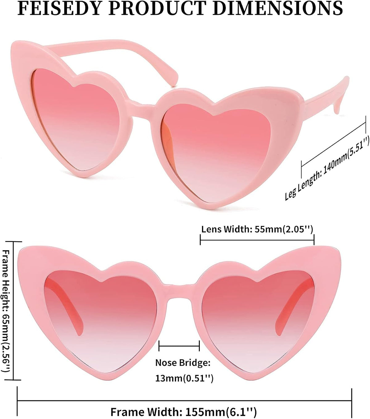 ÉÌƷͼƬ 13 | B08K4J65LX | FEISEDY Vintage Heart Shaped Sunglasses Women Stylish Love Eyeglasses B2421-P1