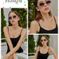 商品图片 74 | B0B5V7T75J | FEISEDY Retro Trendy Rectangle Sunglasses Women Men Narrow Shades B2322