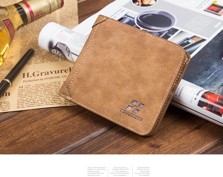 商品图片 6 | B0G5PVBT9P | Minimalist Wallet Money Clip for Men, Retro Brown Genuine Leather Slim Mens Wallet, Large Capacity Wallets