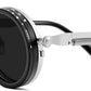 Silver / 46 Millimeters | B0FJZPBQ9Z | FEISEDY Adjustable Sunglasses Polarized Men, Round Metal ND Filter B1400