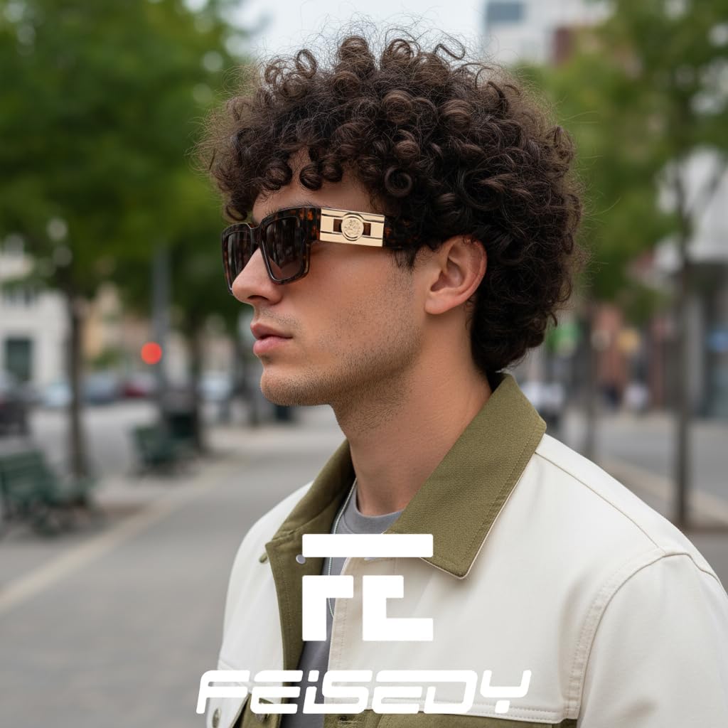 商品图片 15 | B0GD5FWDBC | FEISEDY Retro Trendy Rectangle Polarized Sunglasses for Women Men,Classic Narrow Square Sun Glasses B0314