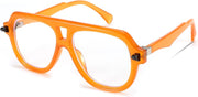 Orange / 50 Millimeters | B0CFFCZLHL | FEISEDY Aviator Frame Glasses for Women Men Blue Light Blocking Glasses Anti Glare Computer Eyeglasses B0039