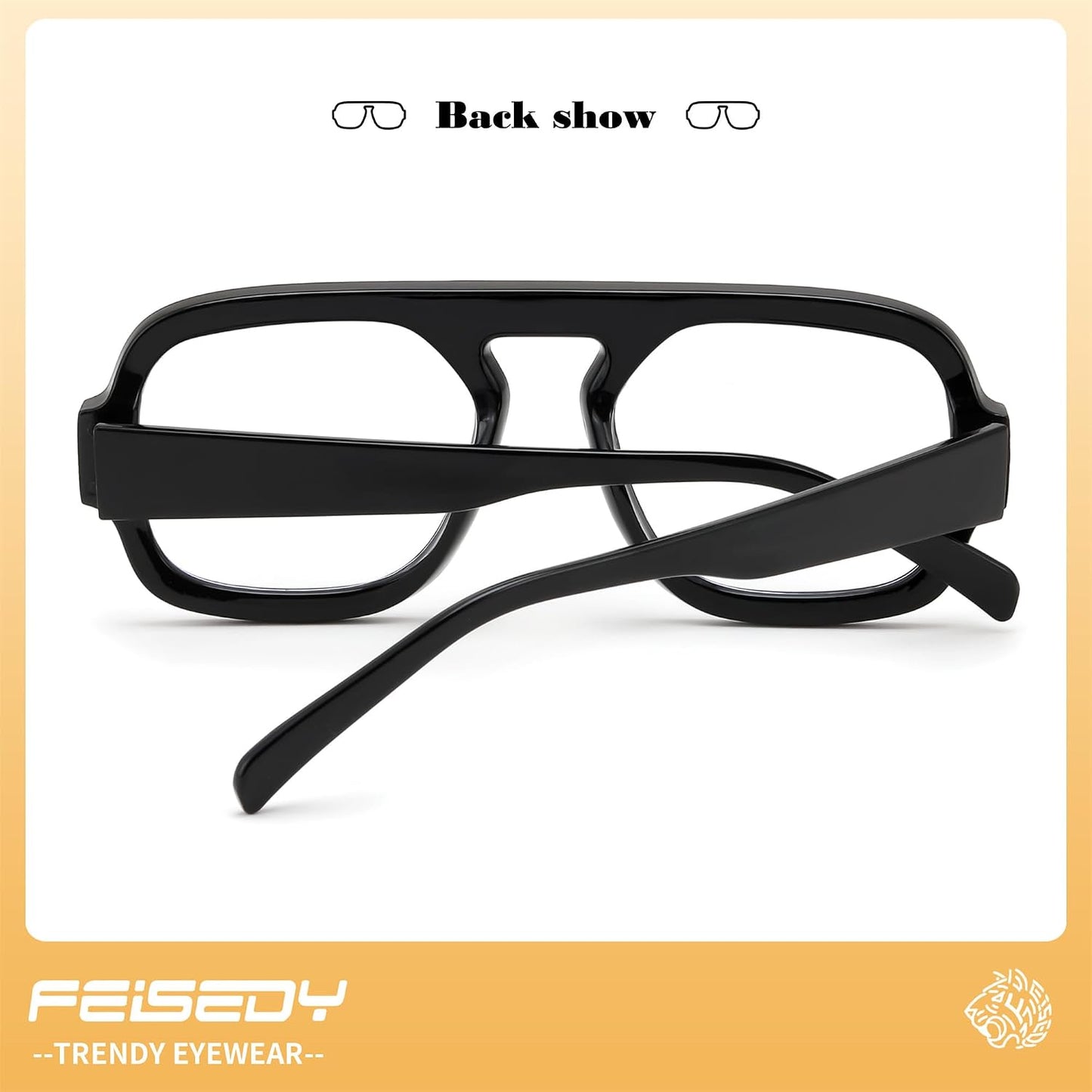 商品图片 5 | B0F26B3L2C | FEISEDY Fashion Aviator Blue Light Blocking Glasses for Woman Men B0285
