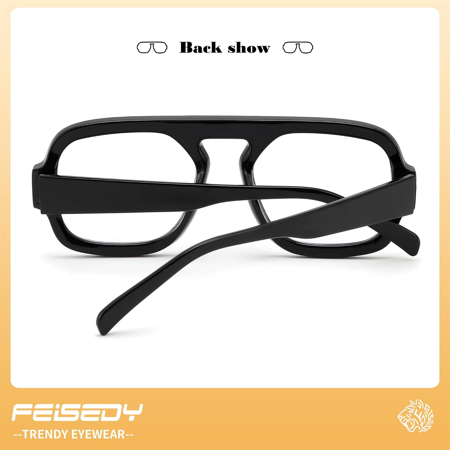 商品图片 5 | B0F26B3L2C | FEISEDY Fashion Aviator Blue Light Blocking Glasses for Woman Men B0285