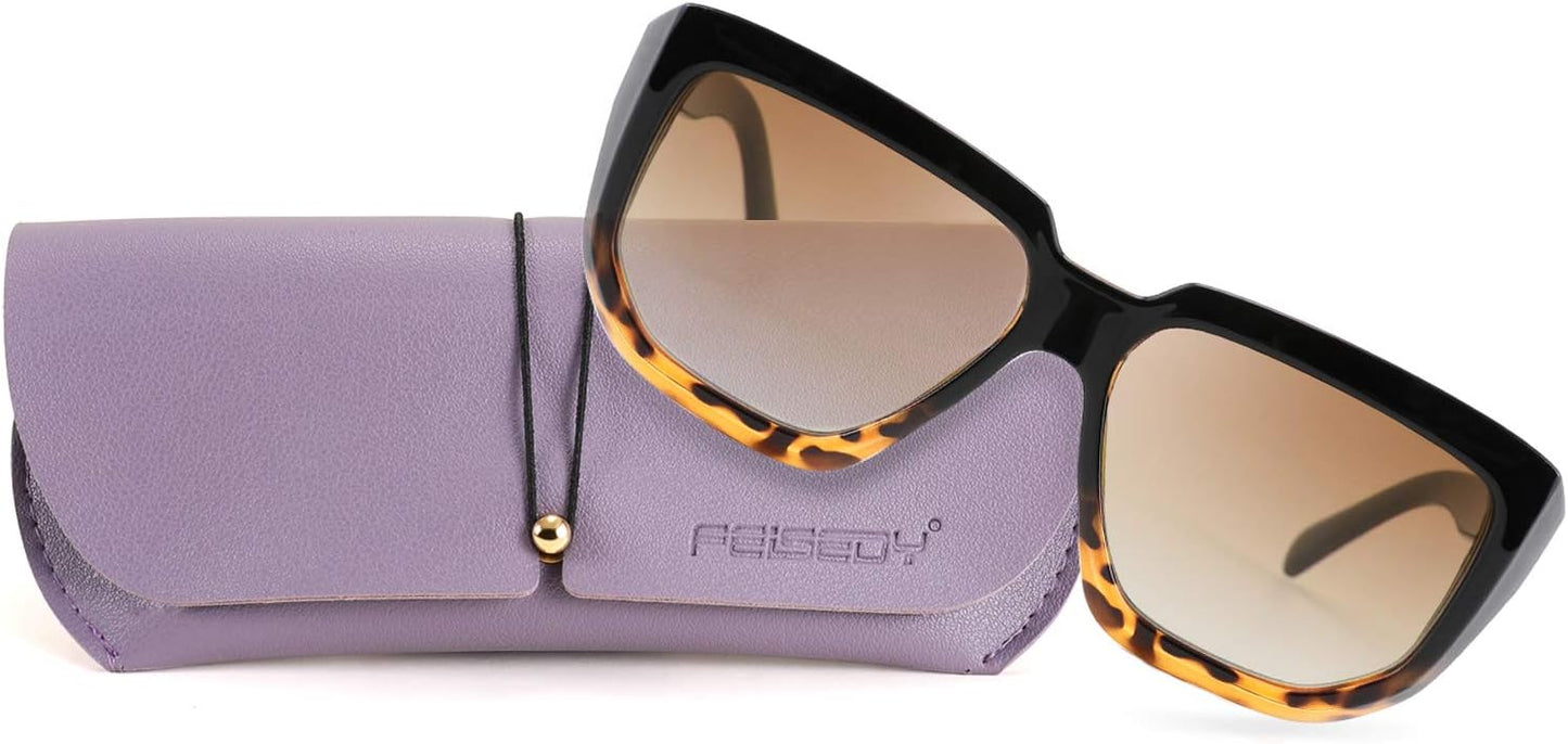 商品图片 14 | B08PD9KPH8 | FEISEDY Women Retro Square Sunglasses Trendy Shield Flat Top Shades B2717