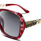 Wine / 56 Millimeters | B07BPK11JS | FEISEDY Polarized Women Square Sunglasses Sparkling Composite Shiny Frame B2289