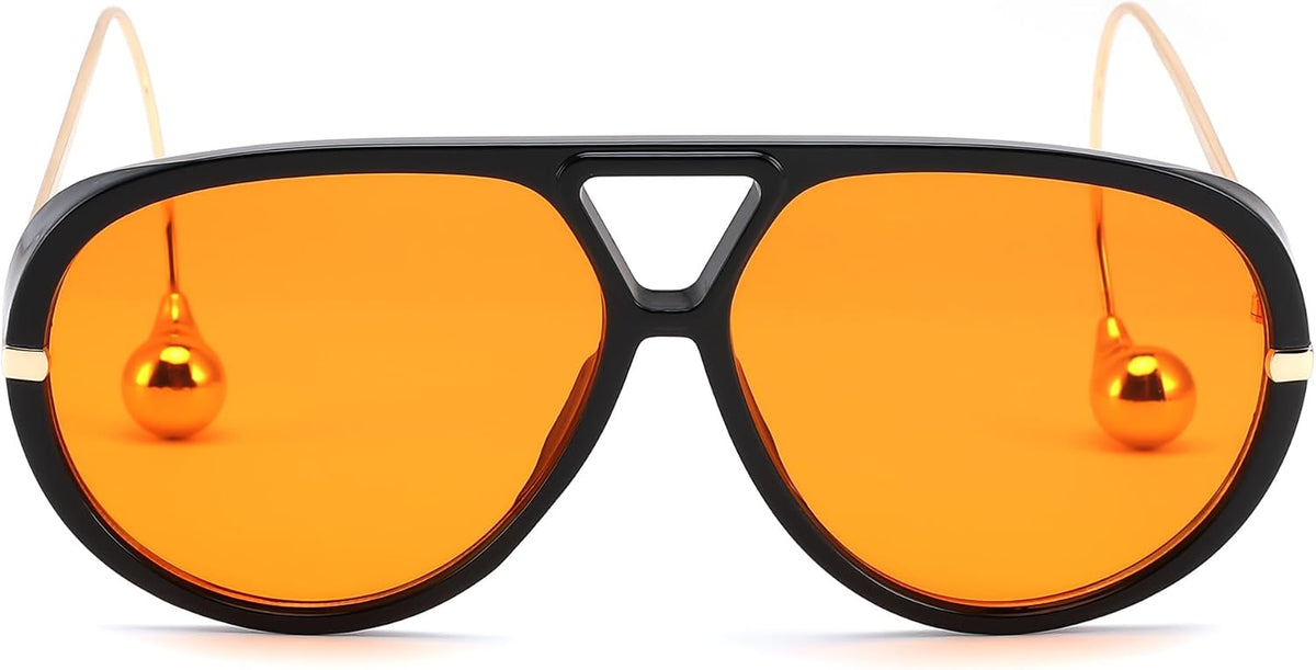 ÉÌƷͼƬ 19 | B0F8N8W8JM | FEISEDY Oversized Aviator Sunglasses With Earring Design for Women Large Big Frame Luxury Designer Shades for Ladies B0296