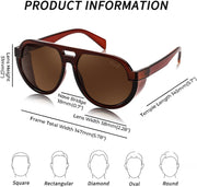 ÉÌƷͼƬ 32 | B0CT8R8S1H | FEISEDY Steampunk with Side Shields Aviator Sunglasses for Men Women 80s Retro Flat Top Oversized Polarized Shades B0096