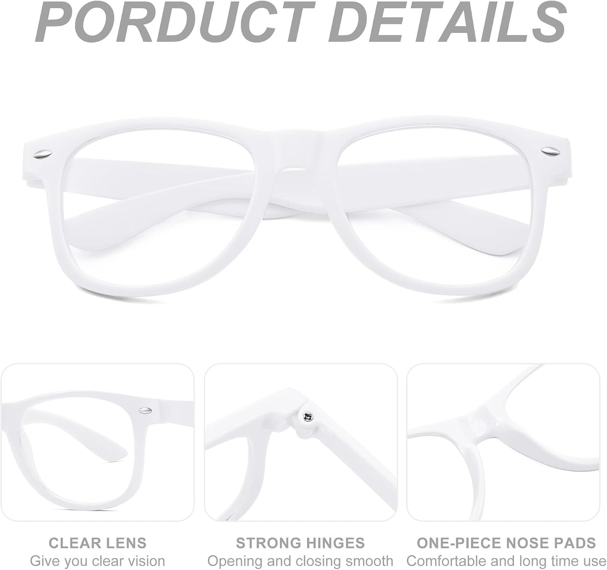 商品图片 16 | B0DSPKNSFY | FEISEDY Classic Square Eyewear Frame Clear Lens Retro Nerd Fake Glasses for Men Women Cosplay Costume Eyeglasses B0276