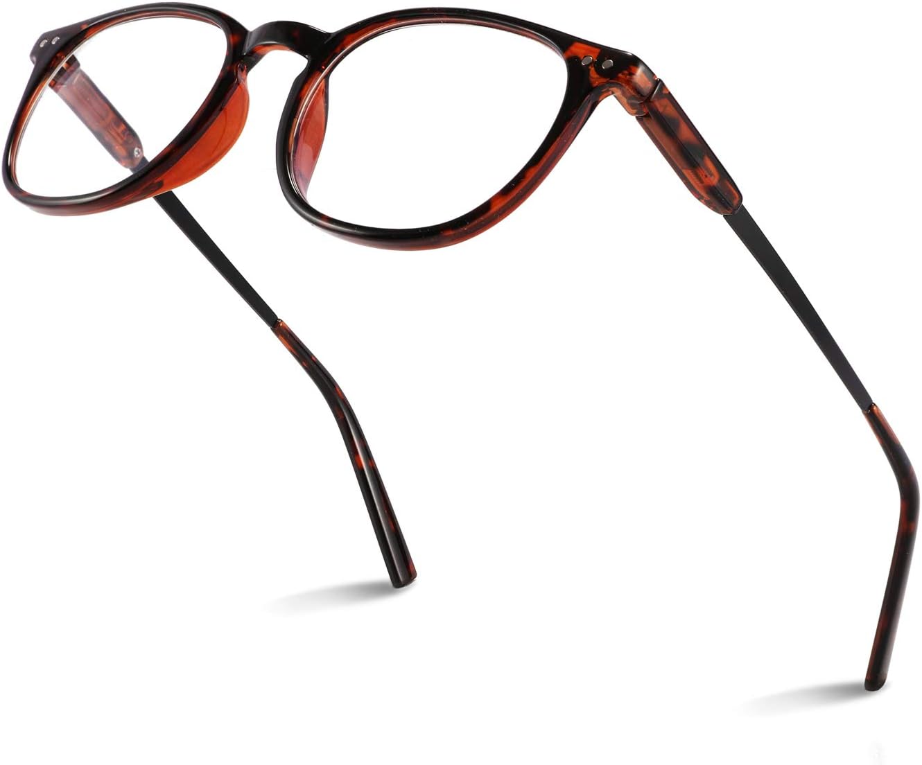 Leopard / 47 Millimeters | B08LNDS6VX | FEISEDY Square Anti Blue Light Blocking Glasses Men Women Round Computer Eyeglasses Double Metal Studs B2706