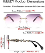 ÉÌƷͼƬ 30 | B083VRLS2Q | FEISEDY Classic Rimless Sunglasses Women Metal Frame Diamond Cutting Lens Sun Glasses B2567