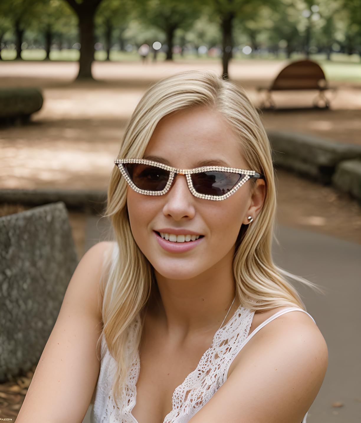商品图片 116 | B079KYQYT3 | FEISEDY Small Cat Eye Sunglasses Vintage Square Shade Women Eyewear B2291