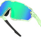 Transparent Green Frame Green Mirrored Lens / Small | B0D6XP862Z | FEISEDY Kids Teens Baseball Polarized Sunglasses Lightweight Frame UV400 Sports Cycling Shades for Boys Girls B0190