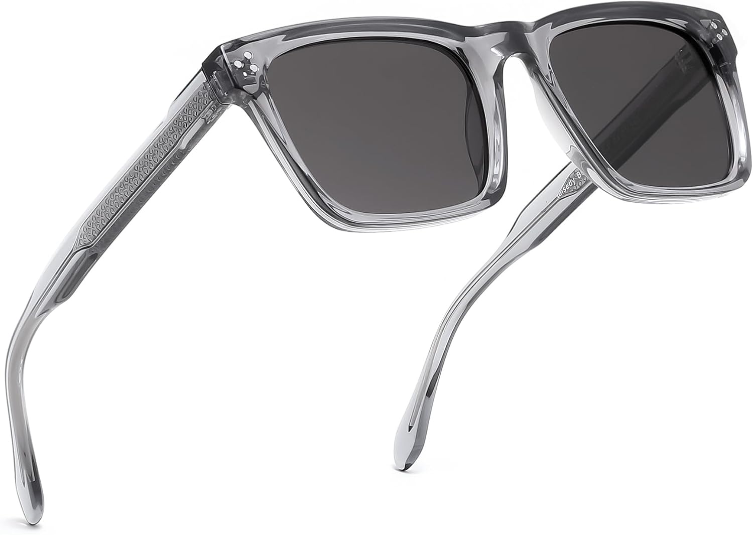Grey/Grey / 52 Millimeters | B0FHDCSHQC | FEISEDY Trendy Square Polarized Sunglasses For Men Women Thick Frame B0294