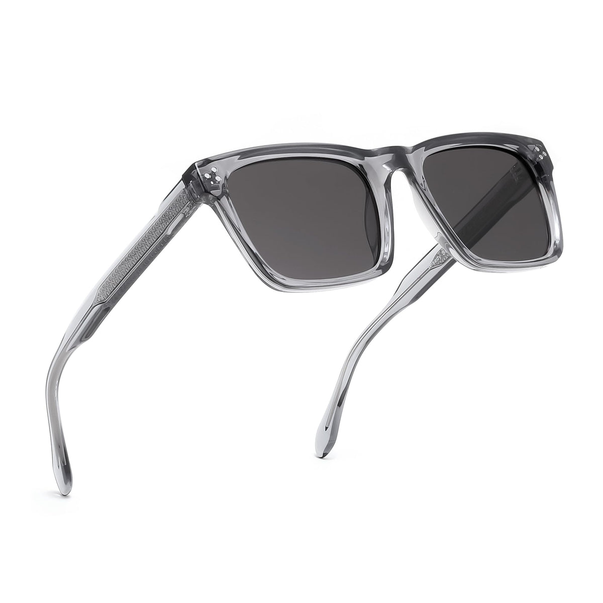 FEISEDY Trendy Square Polarized Sunglasses For Men Women Thick Frame B0294 | 100% UV400 protection, Unique metal-core temples