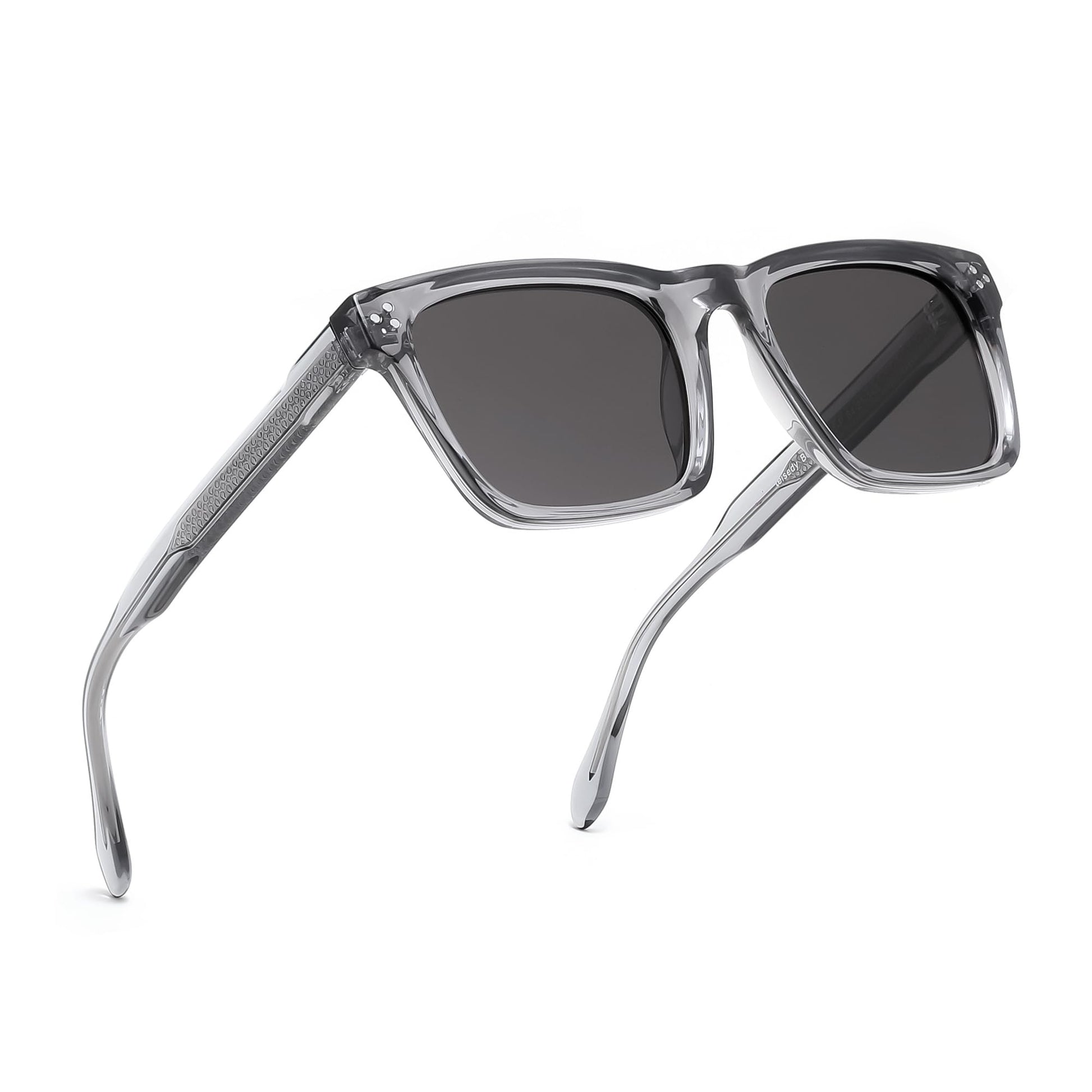 FEISEDY Trendy Square Polarized Sunglasses For Men Women Thick Frame B0294 | 100% UV400 protection, Unique metal-core temples