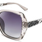Gray / 56 Millimeters | B0872Z6CPS | FEISEDY Polarized Women Square Sunglasses Sparkling Composite Shiny Frame B2289