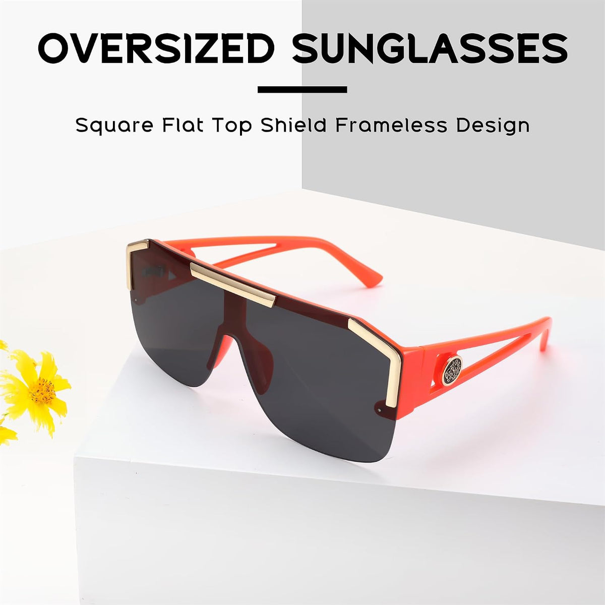 ÉÌƷͼƬ 29 | B09L4V27YS | FEISEDY Square Oversized Sunglasses for Men Women Flat Top B2765