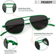 ÉÌƷͼƬ 40 | B09XDVK9DG | FEISEDY Retro Trendy Aviator Sunglasses Women Men 90s Small Vintage Glasses Stylish Gold Metal Oval Sunglasses B2906
