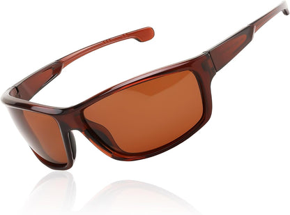 Brown Frame Polarized Teal Lenses / 65 Millimeters | B0D8W3RFV6 | FEISEDY Fishing Sunglasses Men Women, Polarized UV400 Protection, Lightweight Wrap Around Frame B0195