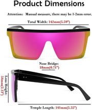 ÉÌƷͼƬ 6 | B09H6XXSDN | FEISEDY Oversized Sunglasses Mens Womens Flat Top Square Trendy Visor Shades UV400 B2470