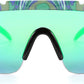 C05 Green Marble / 56 Millimeters | B087F78H7W | FEISEDY Oversized Mirror Shield Sport 80s Sunglasses Ski Goggles Flat Top One Piece Futuristic Visor Women Men B2522