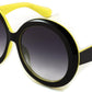 004black - Yellow / 62 Millimeters | B0C7ZXBF2K | FEISEDY Oval Oversized Trendy Sunglasses Women Men Stylish Retro Big Frame Vacation Sun Glasees UV400 Protection B0017
