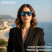 ÉÌƷͼƬ 20 | B0FV3CK7PF | FEISEDY Polarized Sunglasses Men Women Side Shield Goggles Retro Pilot Square Steampunk Fishing Sun Glasses B0348