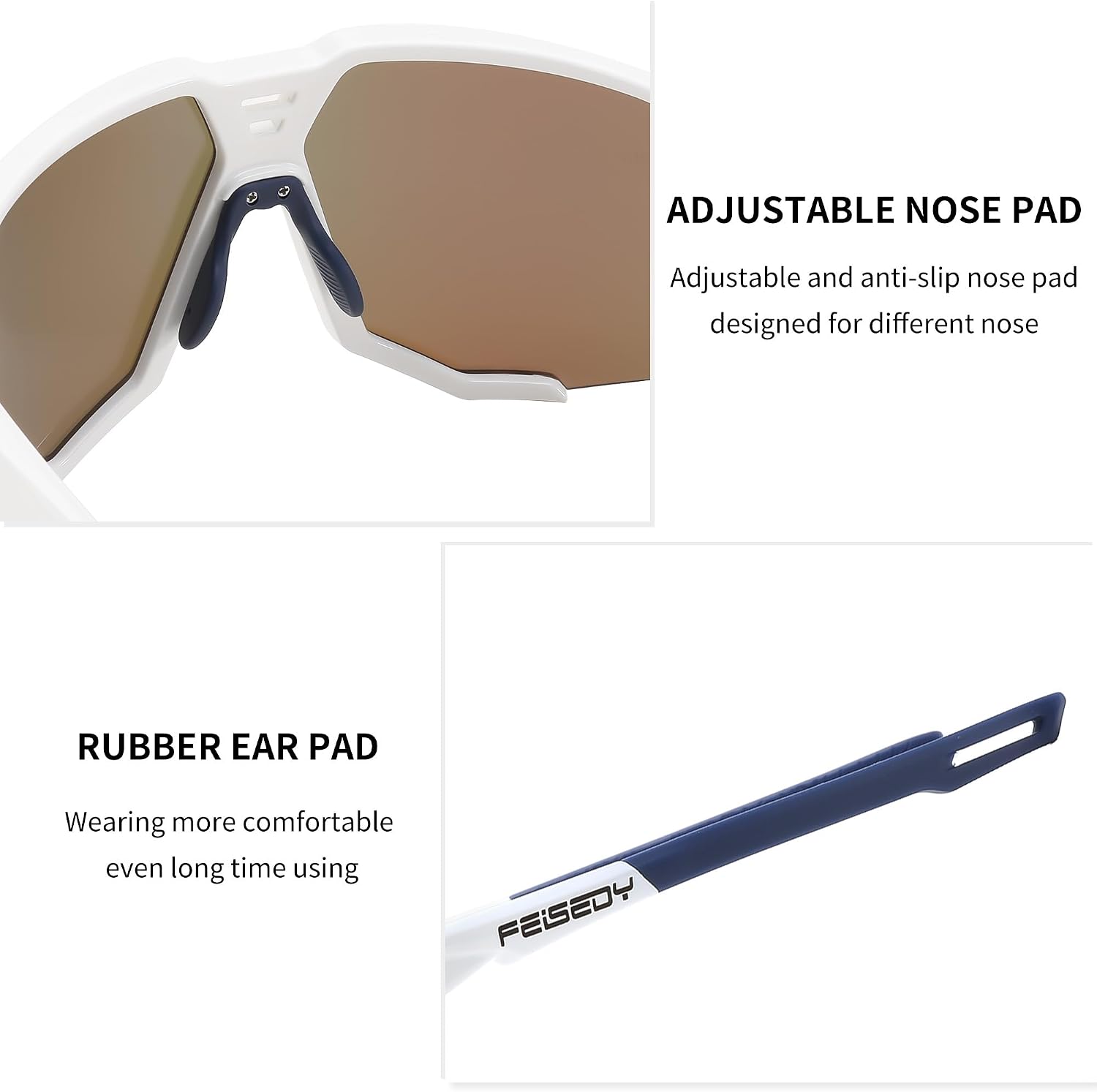商品图片 10 | B0DN1MVJHV | FEISEDY Polarized Cycling Glasses Sports Sunglasses for Women Men Youth, Running Hiking Baseball Glasses B0215