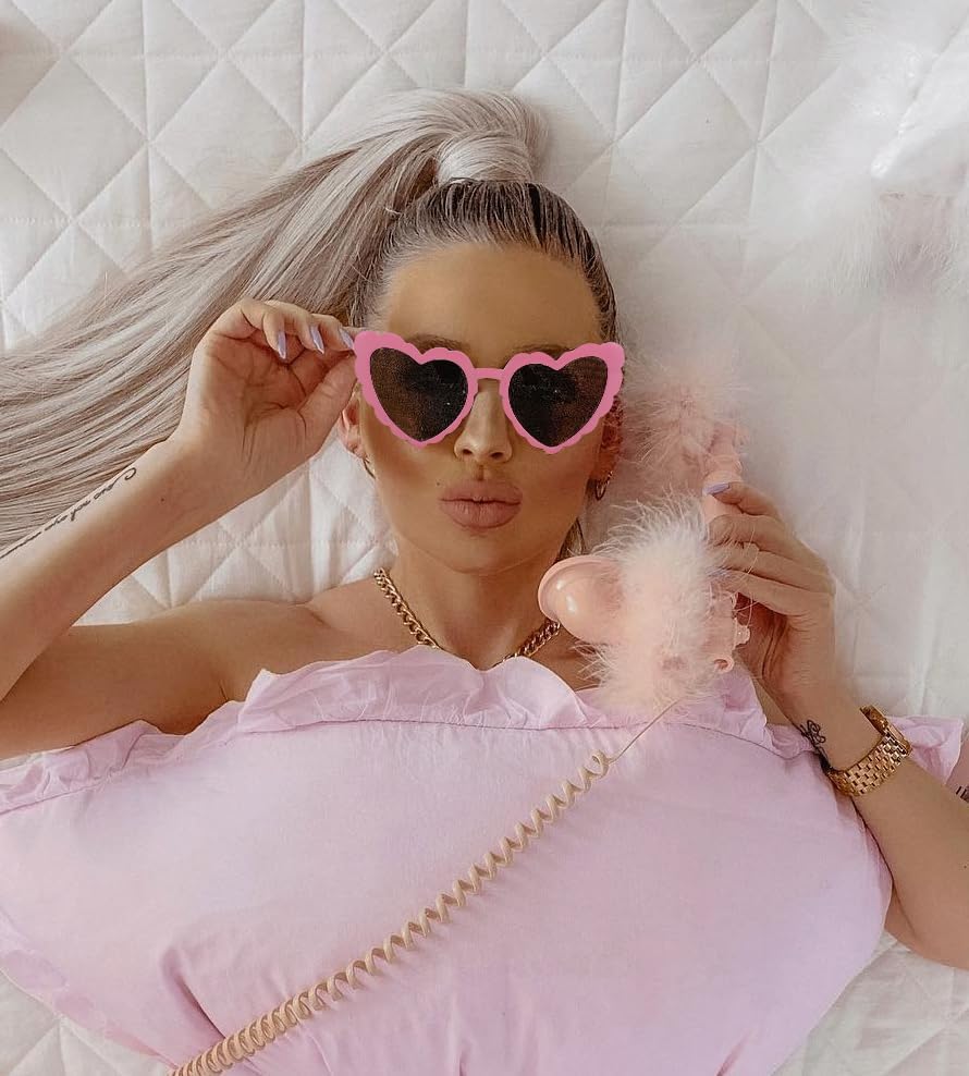 ÉÌƷͼƬ 16 | B0B8R3G4T8 | FEISEDY Love Heart Shaped Sunglasses for Women Trendy Retro Cat Eye Mod Style Stylish Glasses B2336