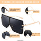 商品图片 10 | B097CVFDZT | FEISEDY Flat Top Oversized Shield Sunglasses Women Men Square Fashion Rimless Shades UV400 B2784