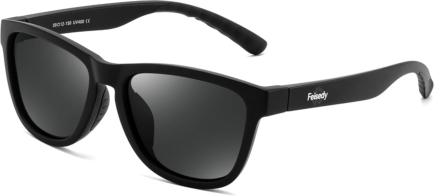 グレー | B0H7BWZS6L | [FEISEDY] サングラス UV400 メンズ 運動用 偏光サングラス 超軽量25ｇ レディース ウェリントン型 カラーレンズ ランニング 釣り ドライブ アウトドア ファッション ユニセックス B1423