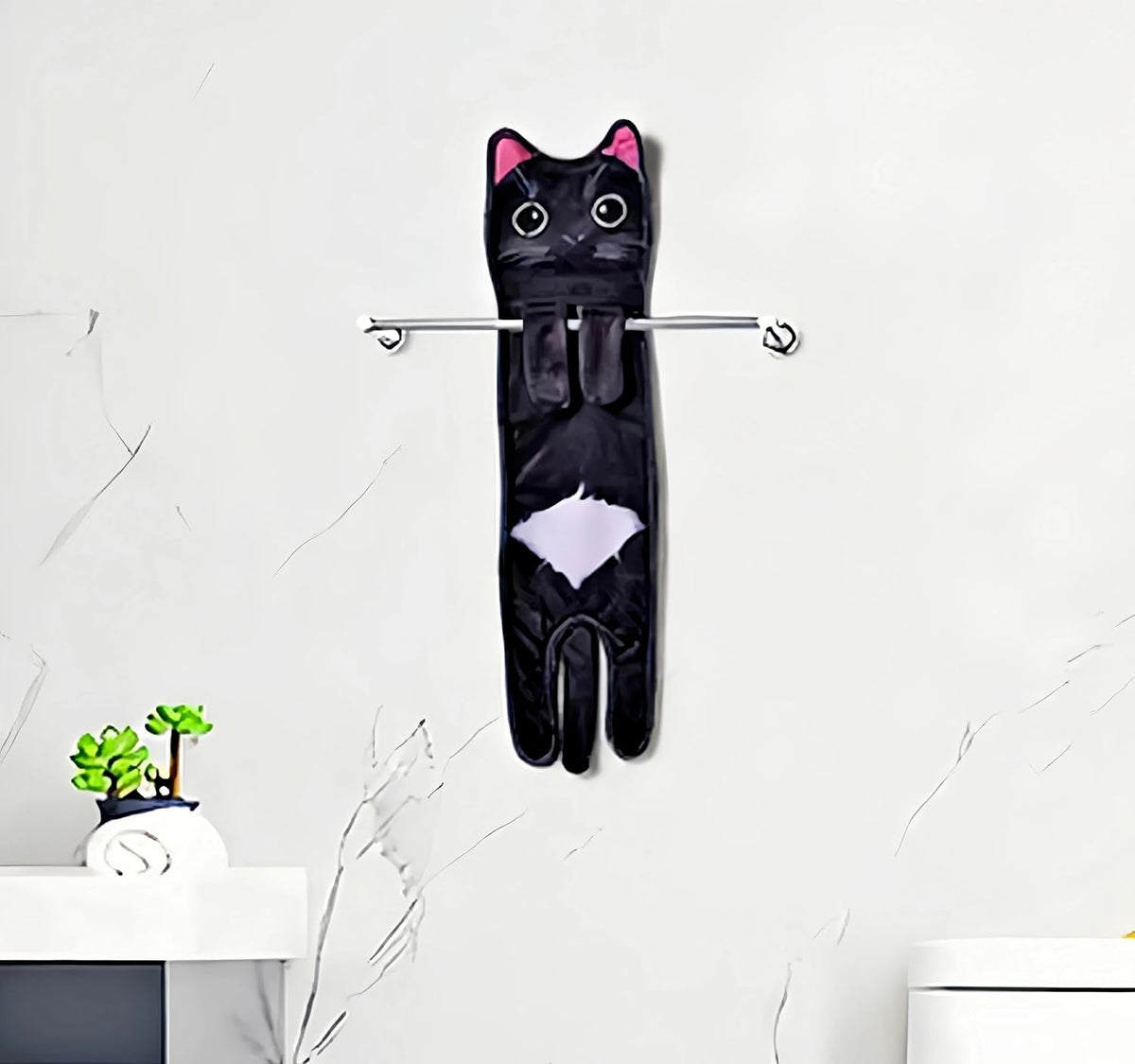 商品图片 4 | B0DWXMWN41 | Cute Cat Hand Towels for Bathroom, Kitchen, Funny Gifts for Women and Mom