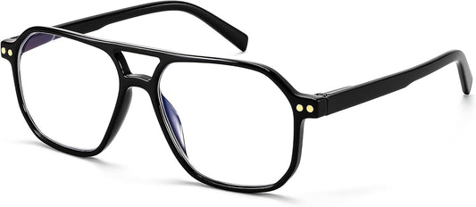Black / 1.5 x | B0CND6YLGZ | FEISEDY Retro Aviator Reading Glasses Square Readers for Women Men B0068