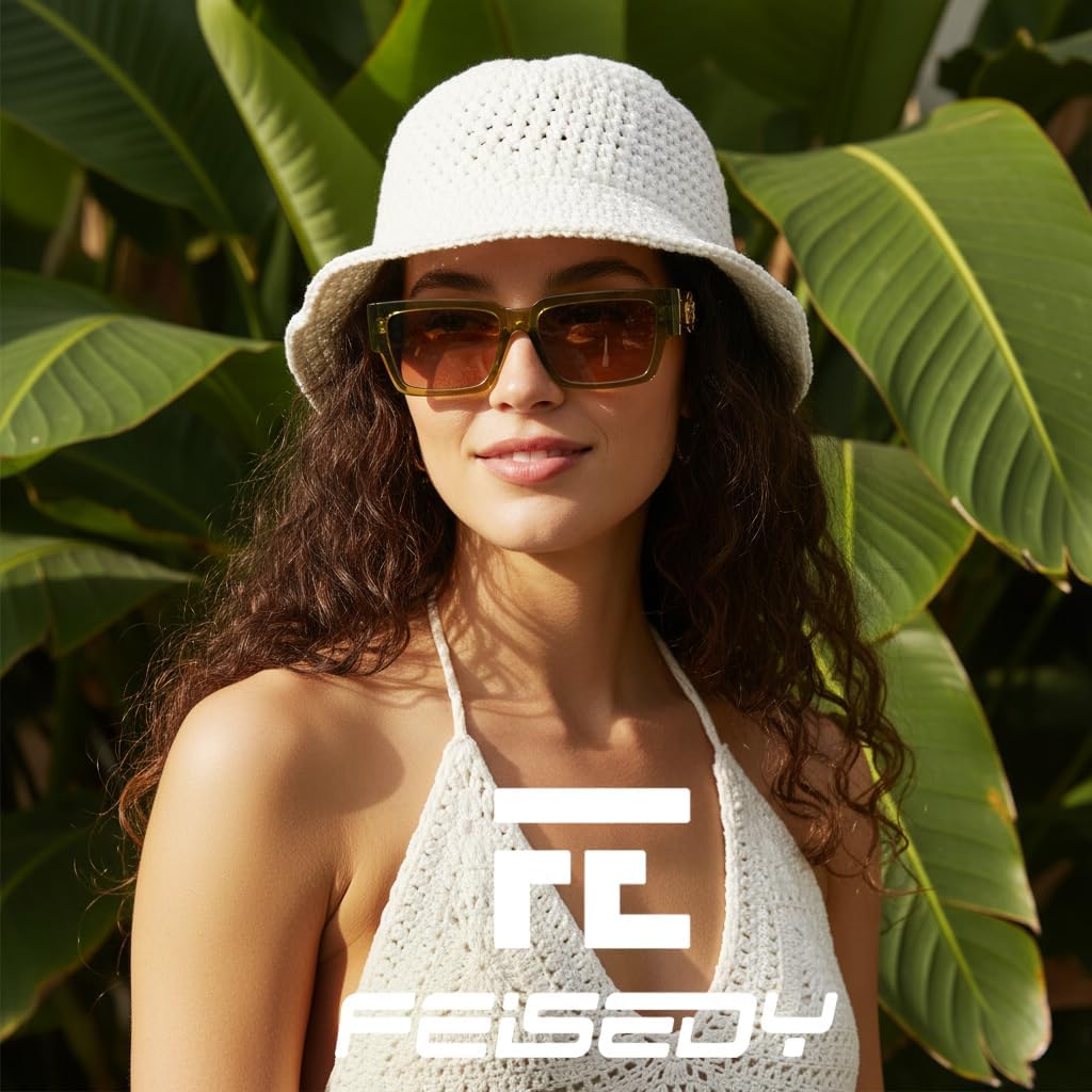 商品图片 9 | B0GD5FWDBC | FEISEDY Retro Trendy Rectangle Polarized Sunglasses for Women Men,Classic Narrow Square Sun Glasses B0314