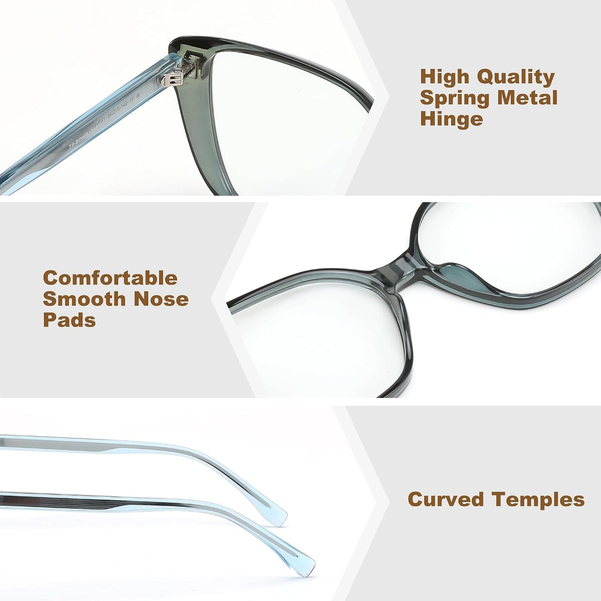 ÉÌƷͼƬ 3 | B0CTQL71PM | FEISEDY Cat Eye Blue Light Glasses for Women Anti Glare Eyestrain Computer Game Glasse B0123