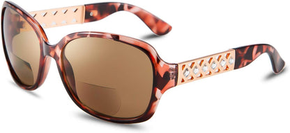 Red Leopard / 2.0 x | B07W4BKPHS | FEISEDY Womens Bifocal Reading Sunglasses Jackie O Fashion Sun Readers Glasses B2513