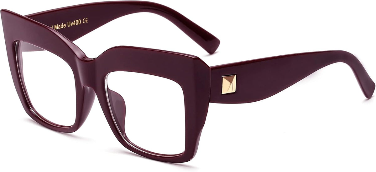 Fuchsia/Dark Red Brown / 51 Millimeters | B07N5F47BP | FEISEDY Square Oversized Glasses Frame Eyewear Women B2475