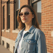 ÉÌƷͼƬ 39 | B0H2YQ7P2Y | FEISEDY Women Vintage Oval Cat Eye Sunglasses, Retro Narrow Shades B0459
