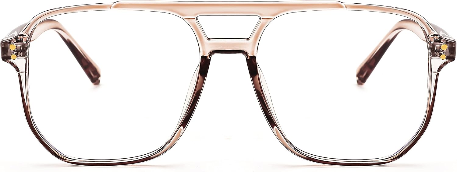 商品图片 34 | B0FWXP3HKW | FEISEDY Fashion Aviator Blue Light Reading Glasses for Woman Men B0318 | Square Pilot Computer Glasses, Anti Eyestrain Glare Readers