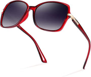 Red Wine Frame & Gradual Grey Lens / 56 Millimeters | B09KC5K65H | FEISEDY Womens Polarized Sunglasses UV400 Anti Glare Fashion Shades